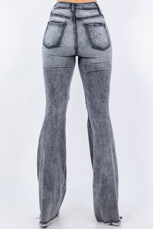 Storm Bell Bottom Jean in Grey - Aurein