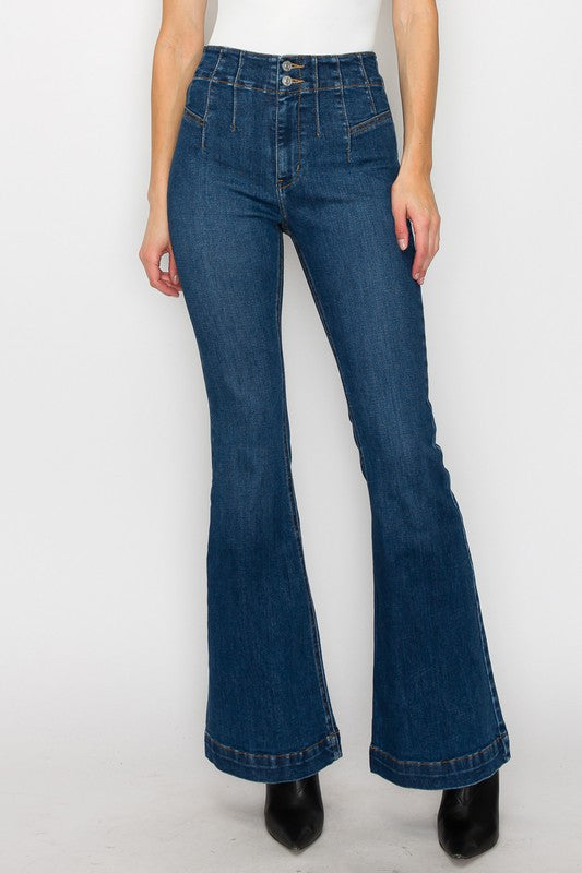 High Rise Modern Flare Jeans - Aurein